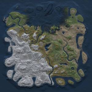 Thumbnail Rust Map: Procedural Map, Size: 4700, Seed: 48733234, 15 Monuments