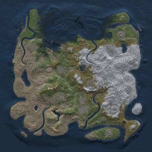 Thumbnail Rust Map: Procedural Map, Size: 4096, Seed: 184983162, 17 Monuments