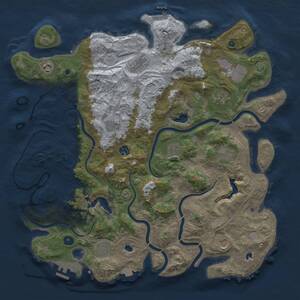 Thumbnail Rust Map: Procedural Map, Size: 4500, Seed: 545813219, 17 Monuments