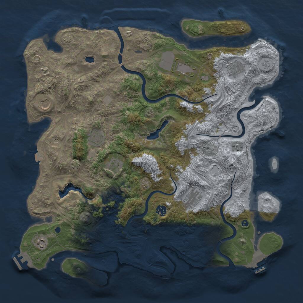 Rust Map: Procedural Map, Size: 4300, Seed: 854996769, 15 Monuments