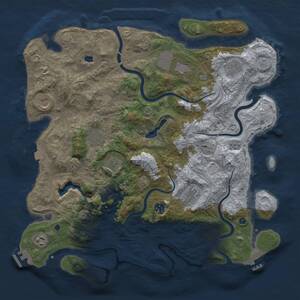 Thumbnail Rust Map: Procedural Map, Size: 4300, Seed: 854996769, 15 Monuments