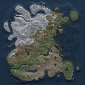 Thumbnail Rust Map: Procedural Map, Size: 4000, Seed: 608435065, 15 Monuments