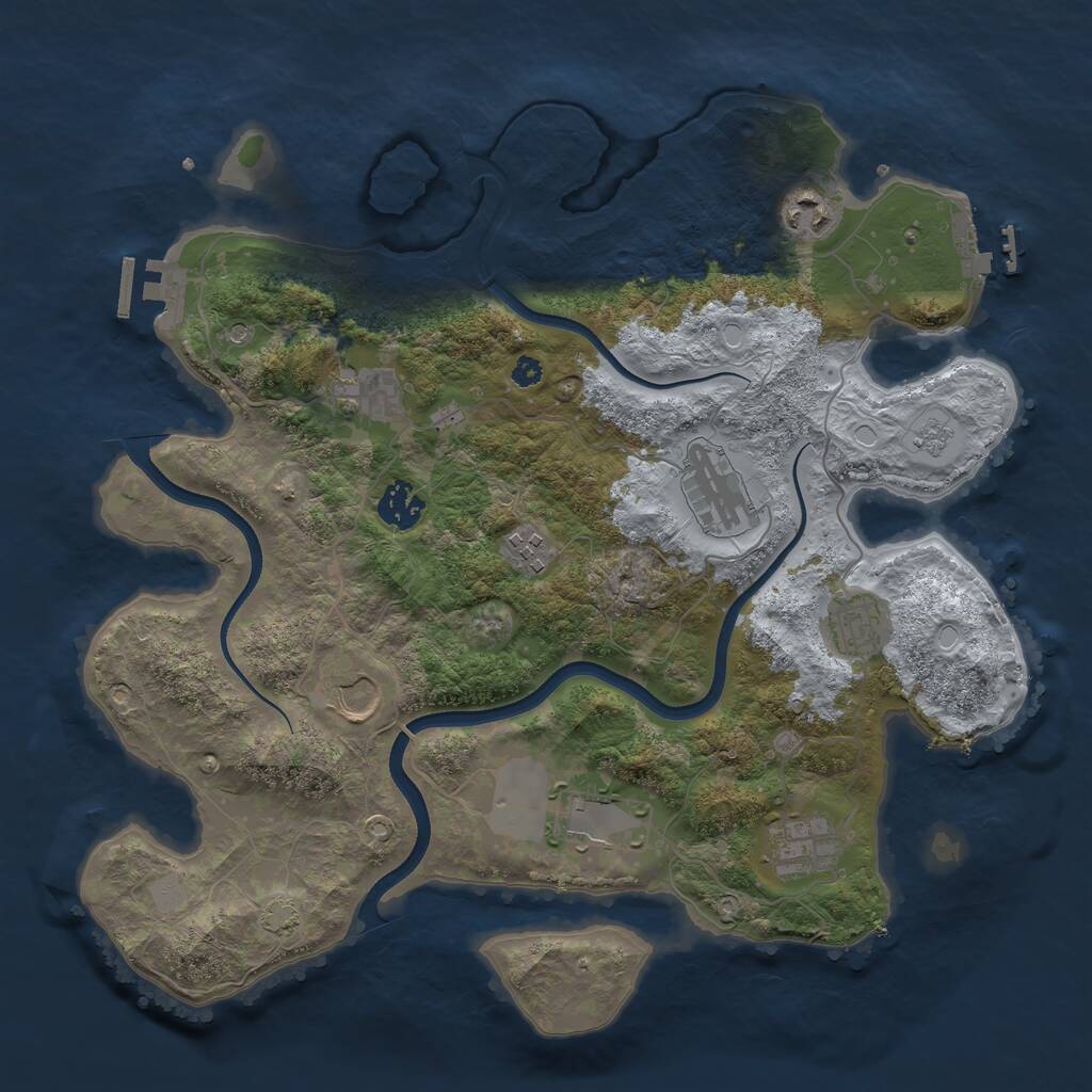 Rust Map: Procedural Map, Size: 3600, Seed: 848241089, 15 Monuments
