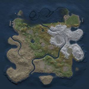 Thumbnail Rust Map: Procedural Map, Size: 3600, Seed: 848241089, 15 Monuments