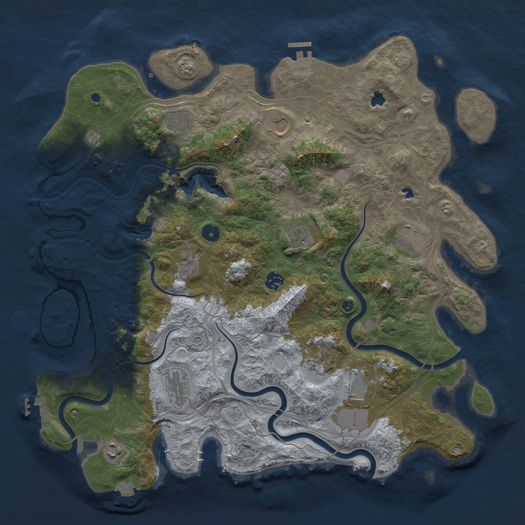Rust Map: Procedural Map, Size: 4500, Seed: 1948462566, 17 Monuments