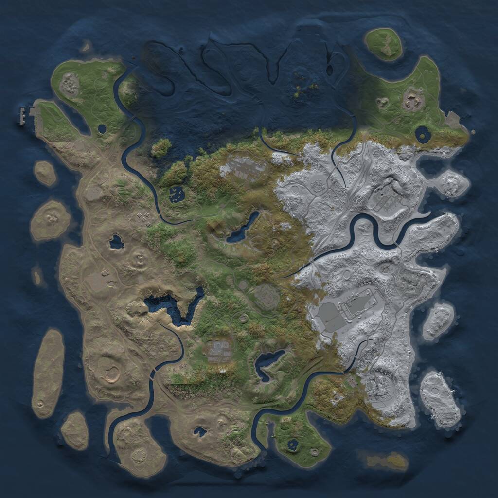 Rust Map: Procedural Map, Size: 4500, Seed: 395937926, 17 Monuments