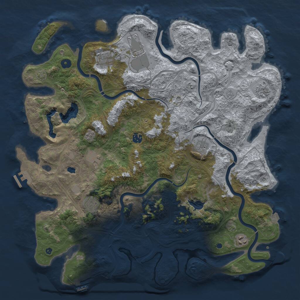 Rust Map: Procedural Map, Size: 4500, Seed: 1015753857, 15 Monuments