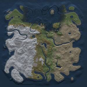 Thumbnail Rust Map: Procedural Map, Size: 4500, Seed: 36521032, 17 Monuments