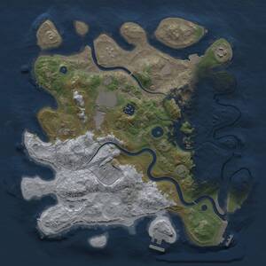 Thumbnail Rust Map: Procedural Map, Size: 3500, Seed: 443443707, 12 Monuments