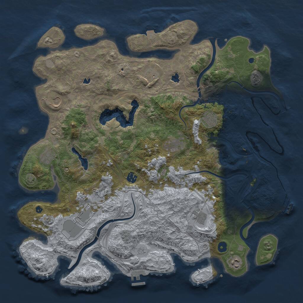 Rust Map: Procedural Map, Size: 4500, Seed: 78654761, 17 Monuments