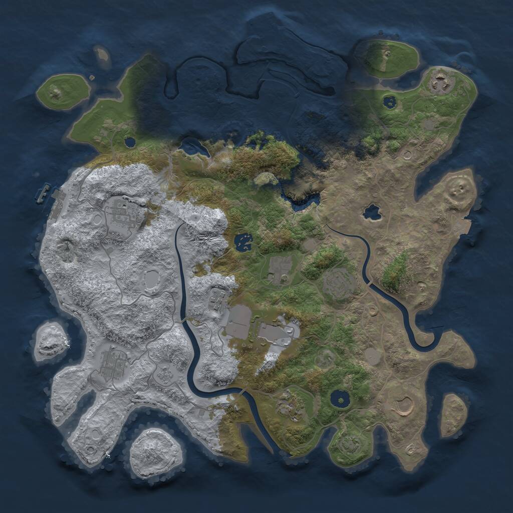 Rust Map: Procedural Map, Size: 4000, Seed: 371719083, 16 Monuments