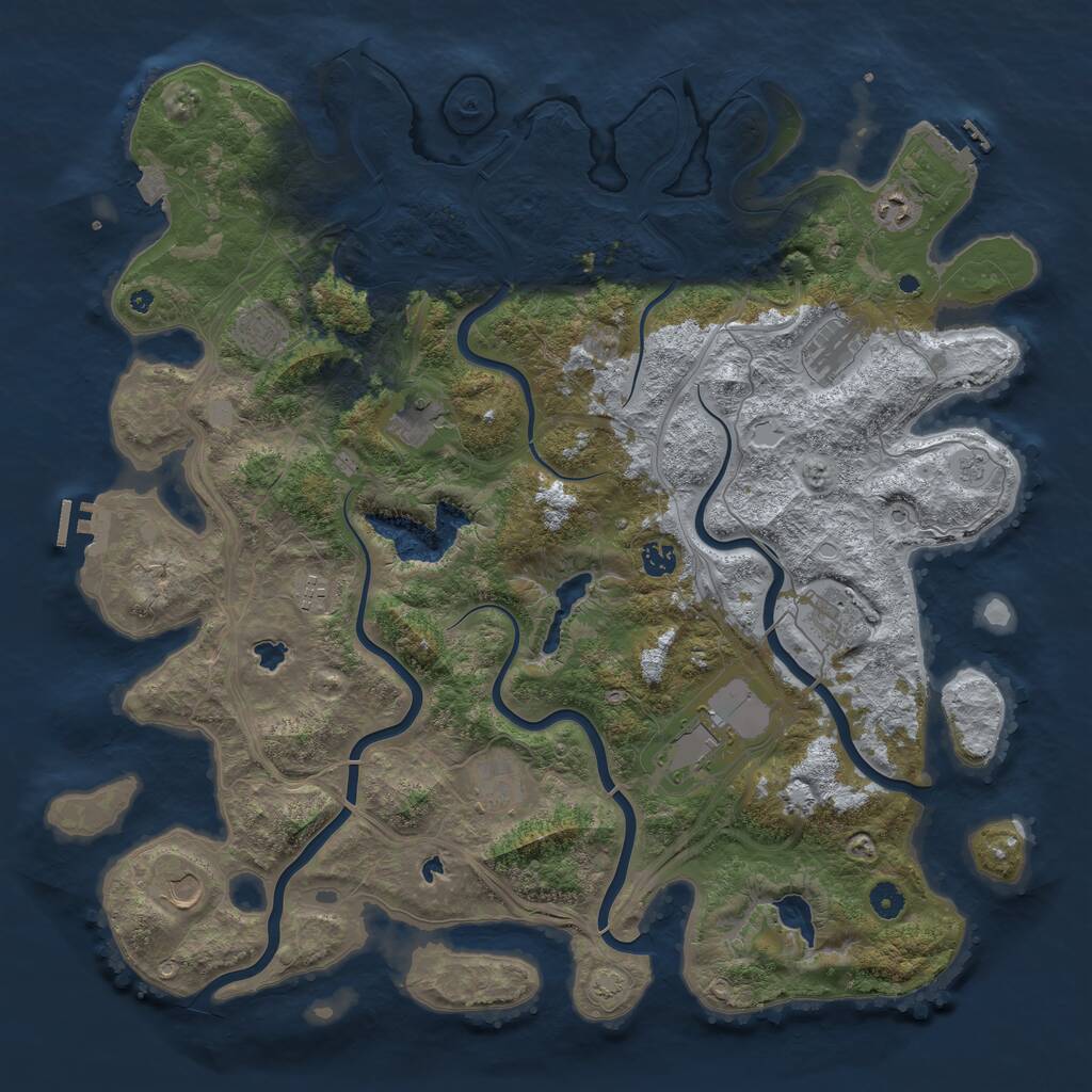 Rust Map: Procedural Map, Size: 4686, Seed: 1337, 16 Monuments