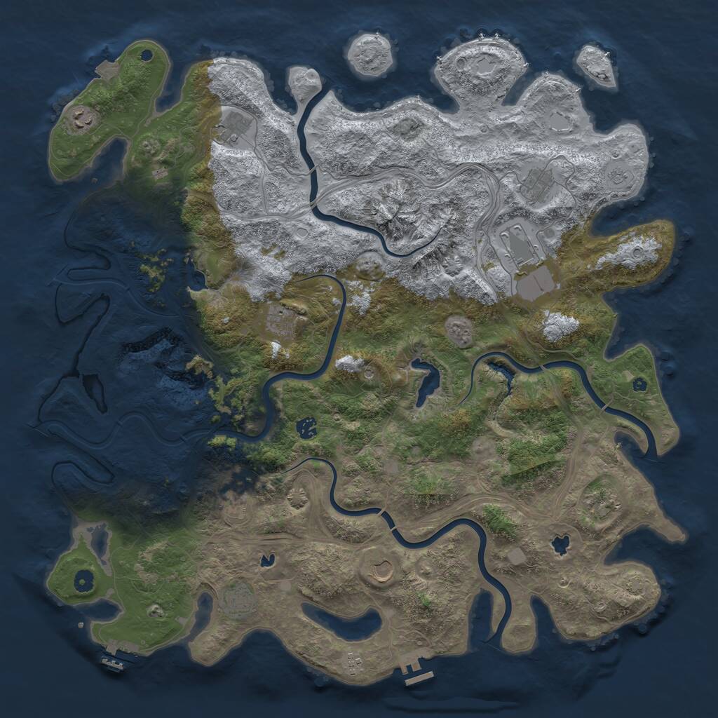 Rust Map: Procedural Map, Size: 5000, Seed: 36511759, 17 Monuments