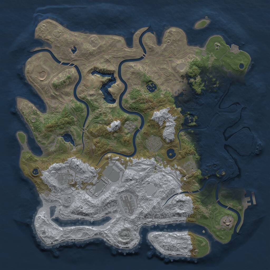 Rust Map: Procedural Map, Size: 4250, Seed: 1380111400, 16 Monuments