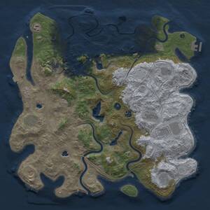 Thumbnail Rust Map: Procedural Map, Size: 4500, Seed: 732500059, 17 Monuments