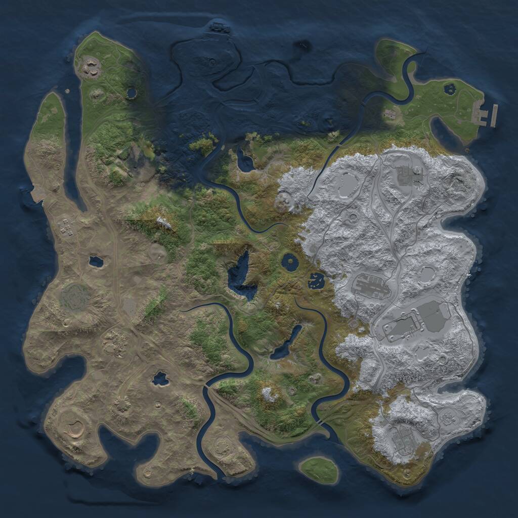 Rust Map: Procedural Map, Size: 4500, Seed: 732500059, 17 Monuments