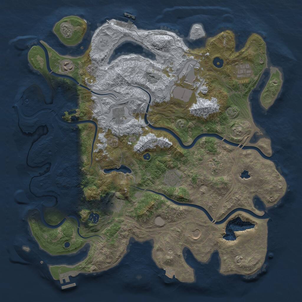 Rust Map: Procedural Map, Size: 4250, Seed: 465842808, 16 Monuments