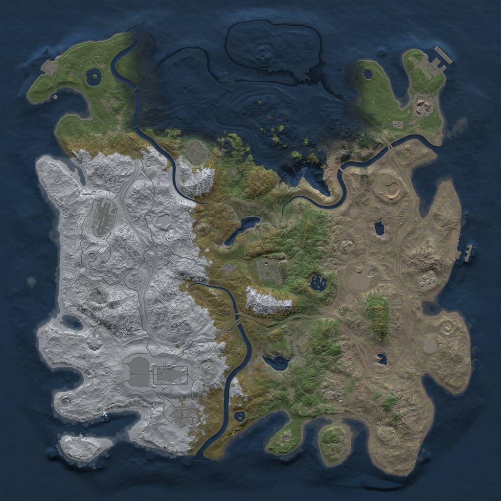 Rust Map: Procedural Map, Size: 4500, Seed: 78684063, 17 Monuments