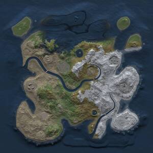 Thumbnail Rust Map: Procedural Map, Size: 3000, Seed: 715106042, 8 Monuments