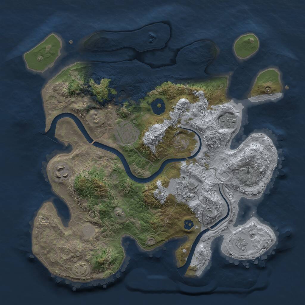 Rust Map: Procedural Map, Size: 3000, Seed: 715106042, 8 Monuments