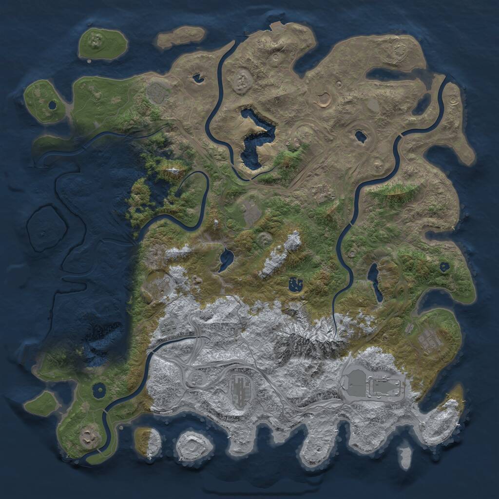 Rust Map: Procedural Map, Size: 5000, Seed: 426759217, 16 Monuments