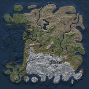 Thumbnail Rust Map: Procedural Map, Size: 5000, Seed: 426759217, 16 Monuments