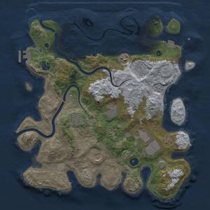 Thumbnail Rust Map: Procedural Map, Size: 3700, Seed: 629655410, 13 Monuments