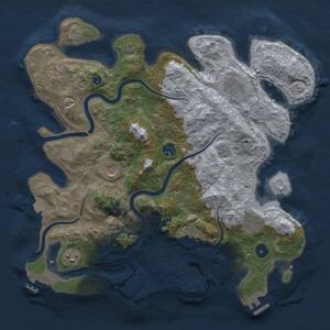 Thumbnail Rust Map: Procedural Map, Size: 3750, Seed: 1710424171, 14 Monuments