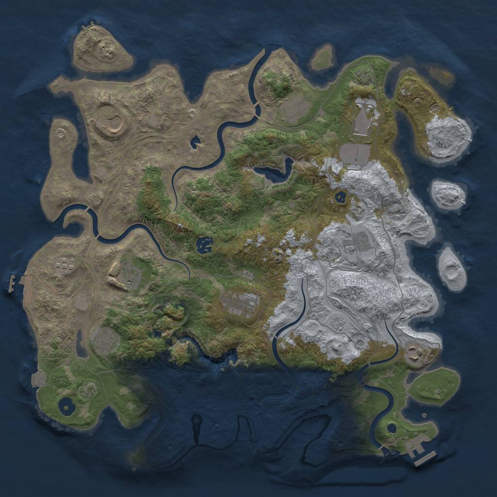 Rust Map: Procedural Map, Size: 4250, Seed: 65017211, 16 Monuments