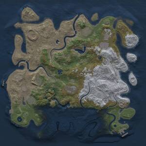 Thumbnail Rust Map: Procedural Map, Size: 4250, Seed: 65017211, 16 Monuments