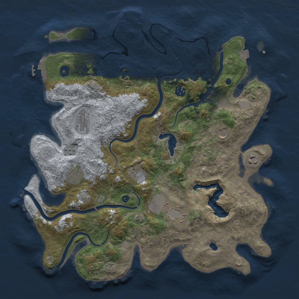 Rust Map: Procedural Map, Size: 4096, Seed: 2116389568, 14 Monuments