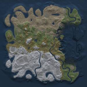 Thumbnail Rust Map: Procedural Map, Size: 4500, Seed: 875748443, 17 Monuments
