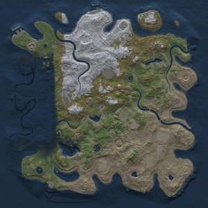 Thumbnail Rust Map: Procedural Map, Size: 4500, Seed: 59776995, 17 Monuments