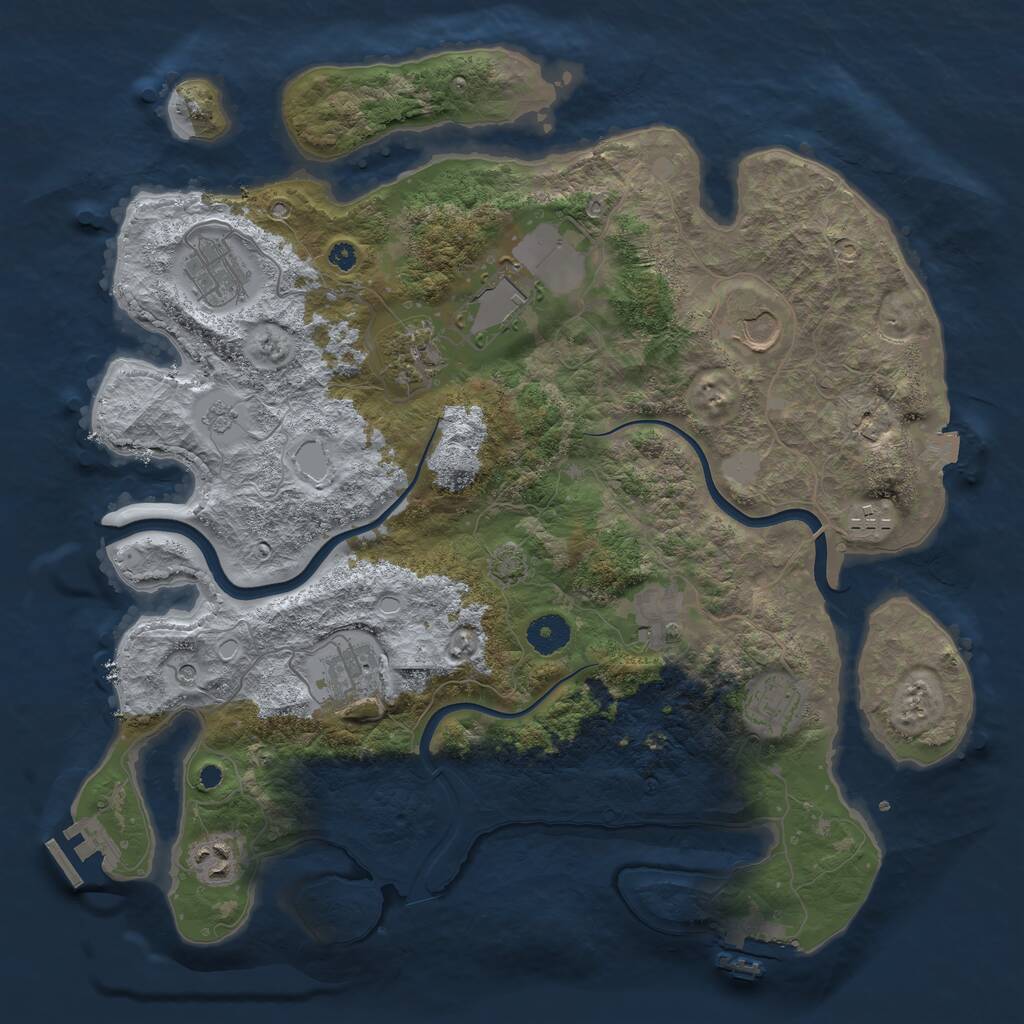 Rust Map: Procedural Map, Size: 3800, Seed: 5087200, 15 Monuments