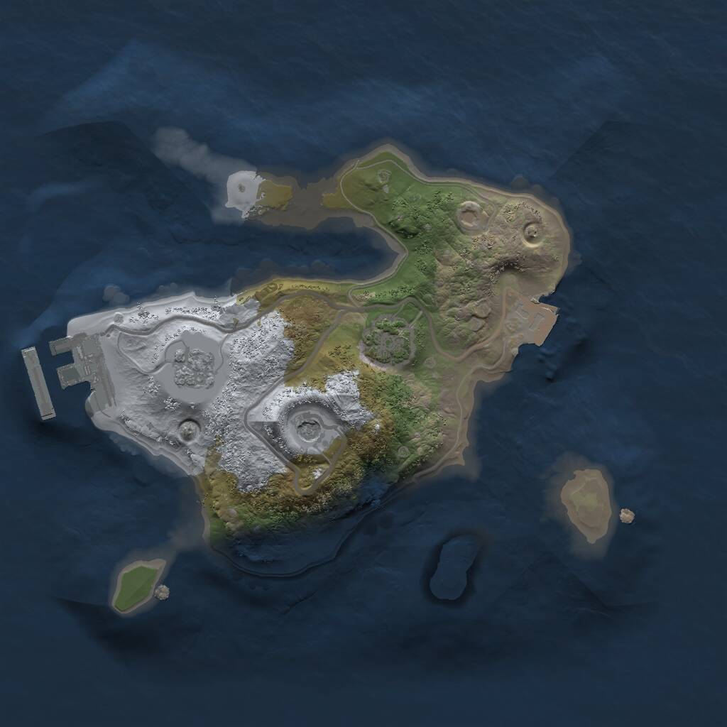 Rust Map: Procedural Map, Size: 2000, Seed: 1724742619, 5 Monuments