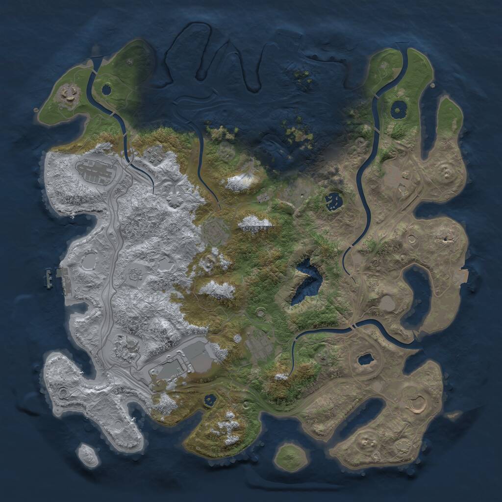 Rust Map: Procedural Map, Size: 4250, Seed: 541241584, 17 Monuments