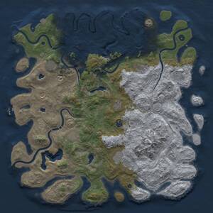 Thumbnail Rust Map: Procedural Map, Size: 5000, Seed: 1203431130, 16 Monuments