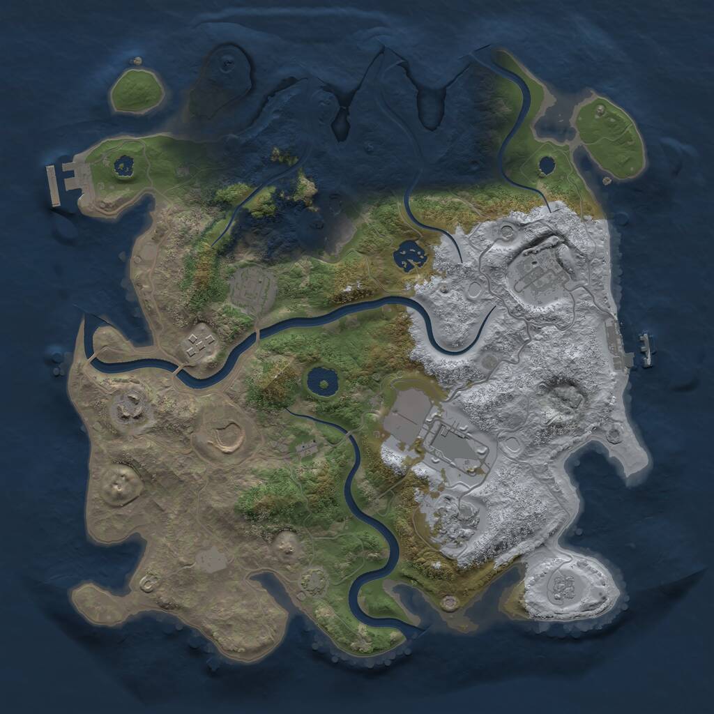 Rust Map: Procedural Map, Size: 3500, Seed: 1887232, 15 Monuments
