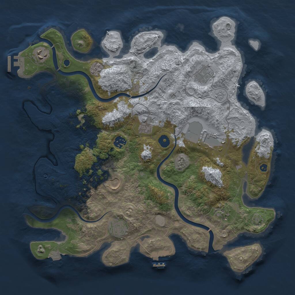 Rust Map: Procedural Map, Size: 3800, Seed: 435438264, 15 Monuments