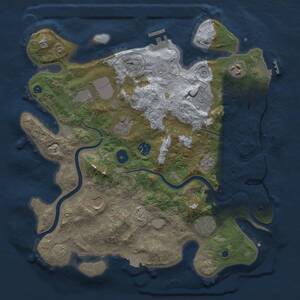 Thumbnail Rust Map: Procedural Map, Size: 3515, Seed: 2563, 14 Monuments