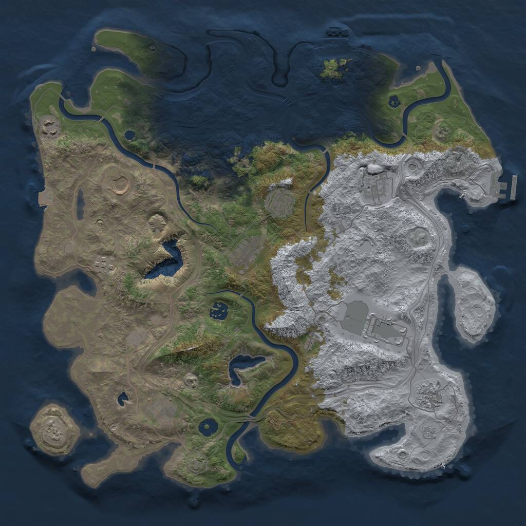 Rust Map: Procedural Map, Size: 4300, Seed: 40955232, 16 Monuments
