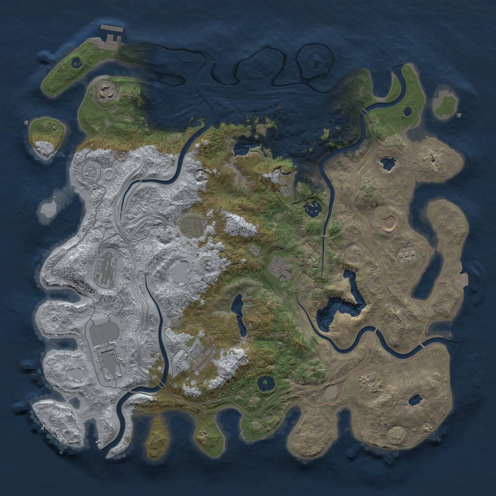Rust Map: Procedural Map, Size: 4500, Seed: 693540655, 16 Monuments
