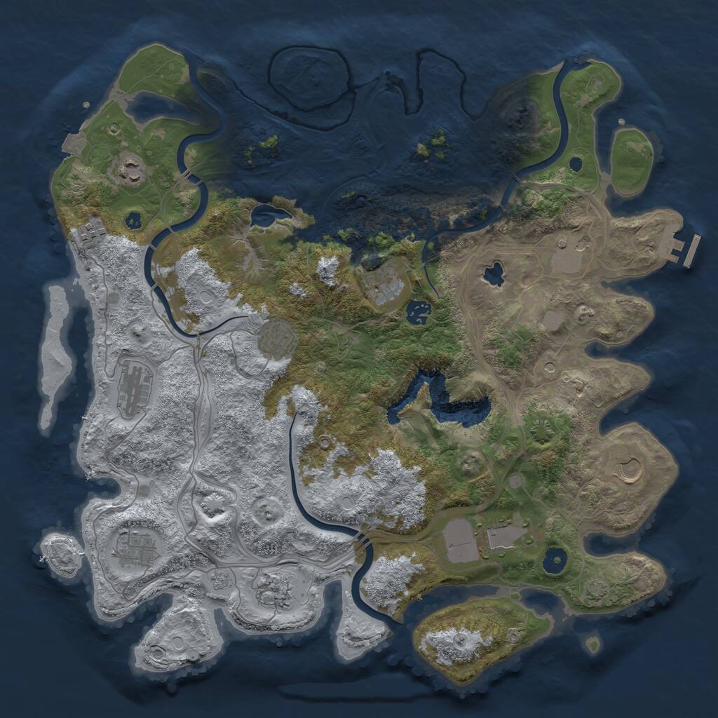 Rust Map: Procedural Map, Size: 4250, Seed: 31443, 16 Monuments