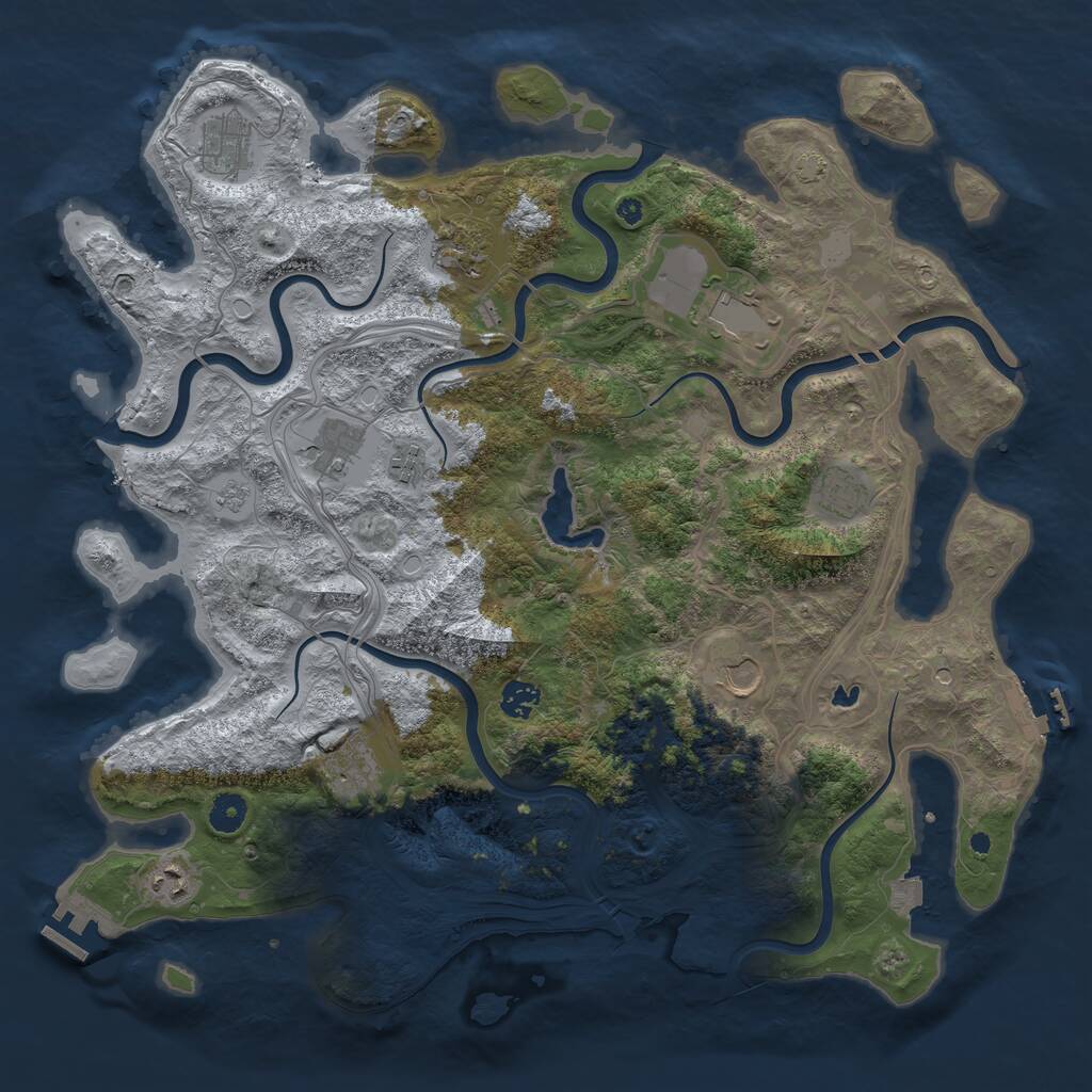 Rust Map: Procedural Map, Size: 4250, Seed: 1744797067, 16 Monuments