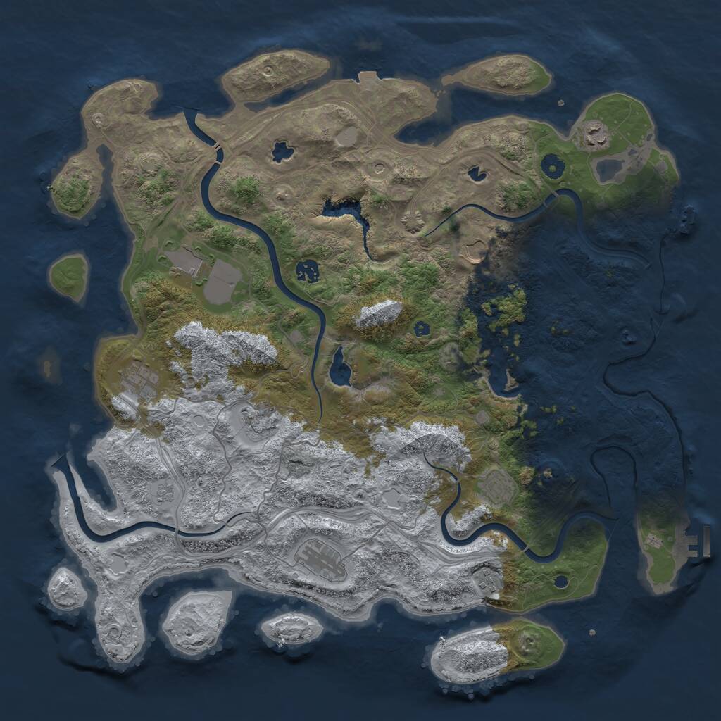 Rust Map: Procedural Map, Size: 4500, Seed: 876461310, 15 Monuments