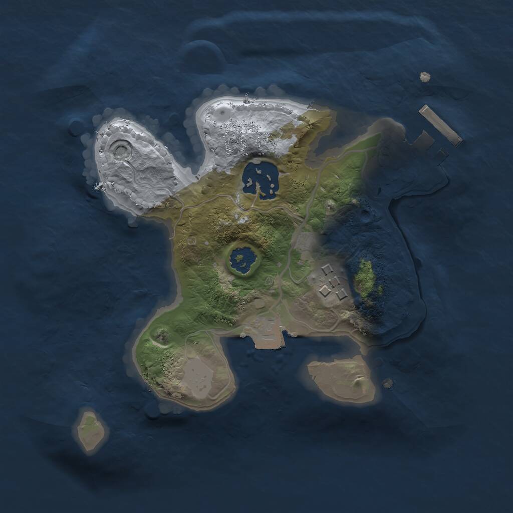 Rust Map: Procedural Map, Size: 2000, Seed: 695300261, 4 Monuments