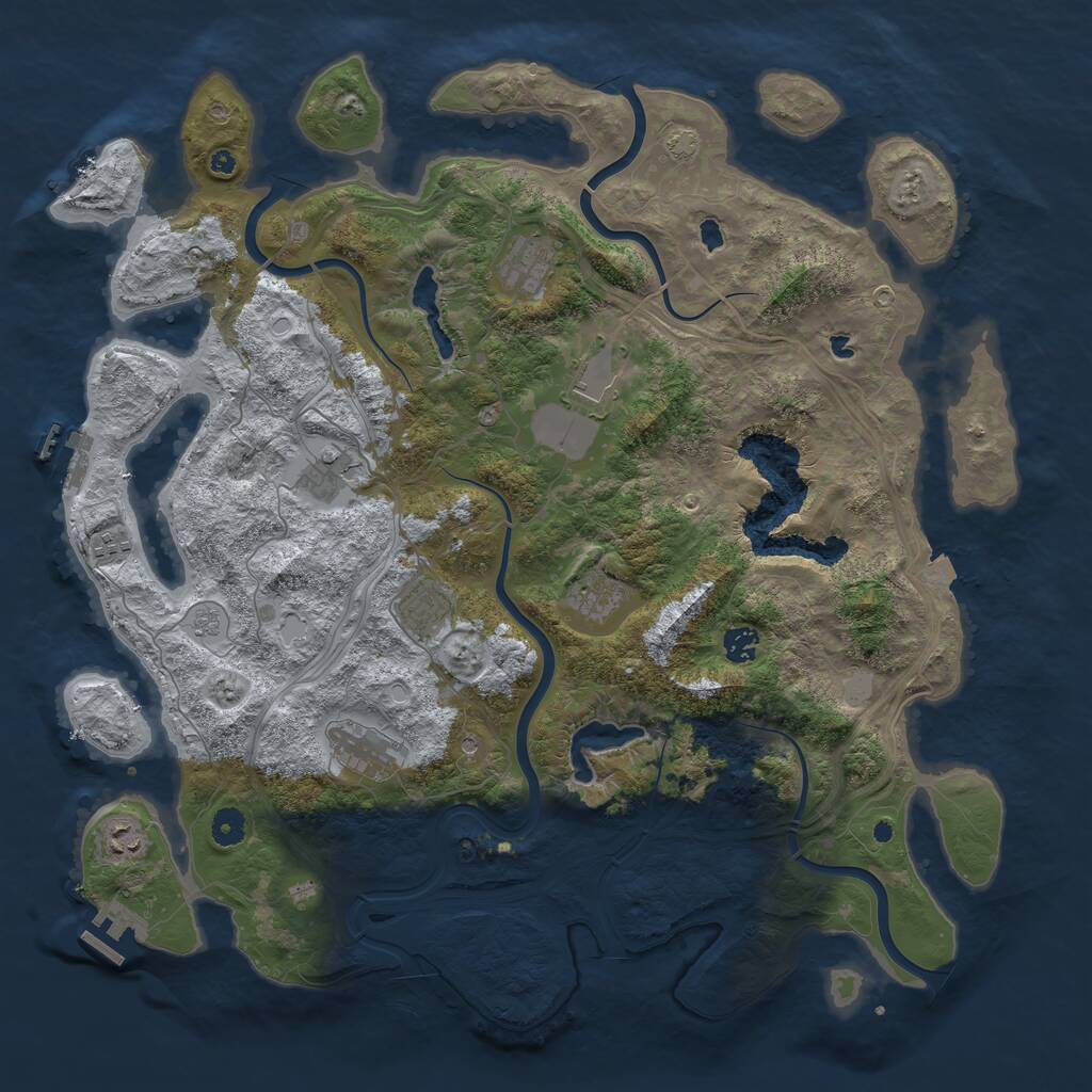 Rust Map: Procedural Map, Size: 4500, Seed: 1298265450, 15 Monuments