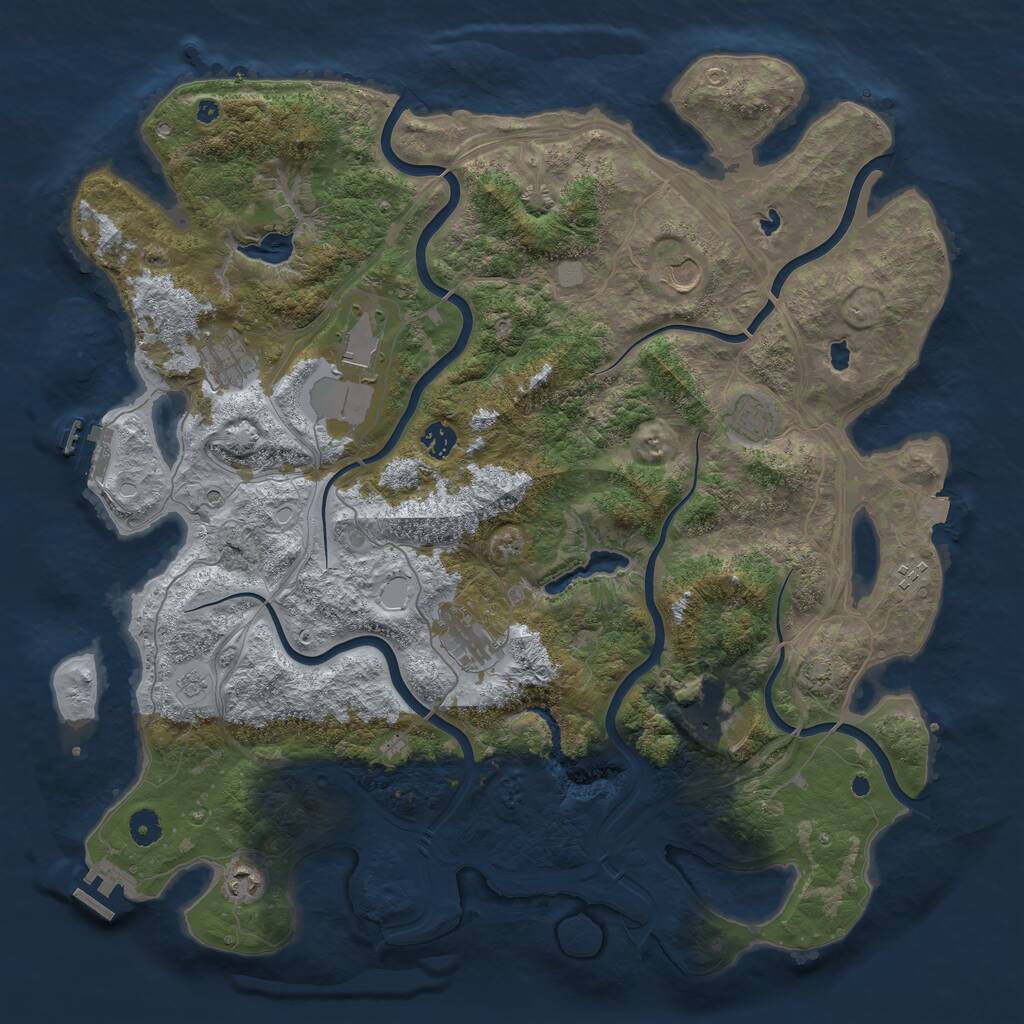 Rust Map: Procedural Map, Size: 4500, Seed: 307971341, 15 Monuments