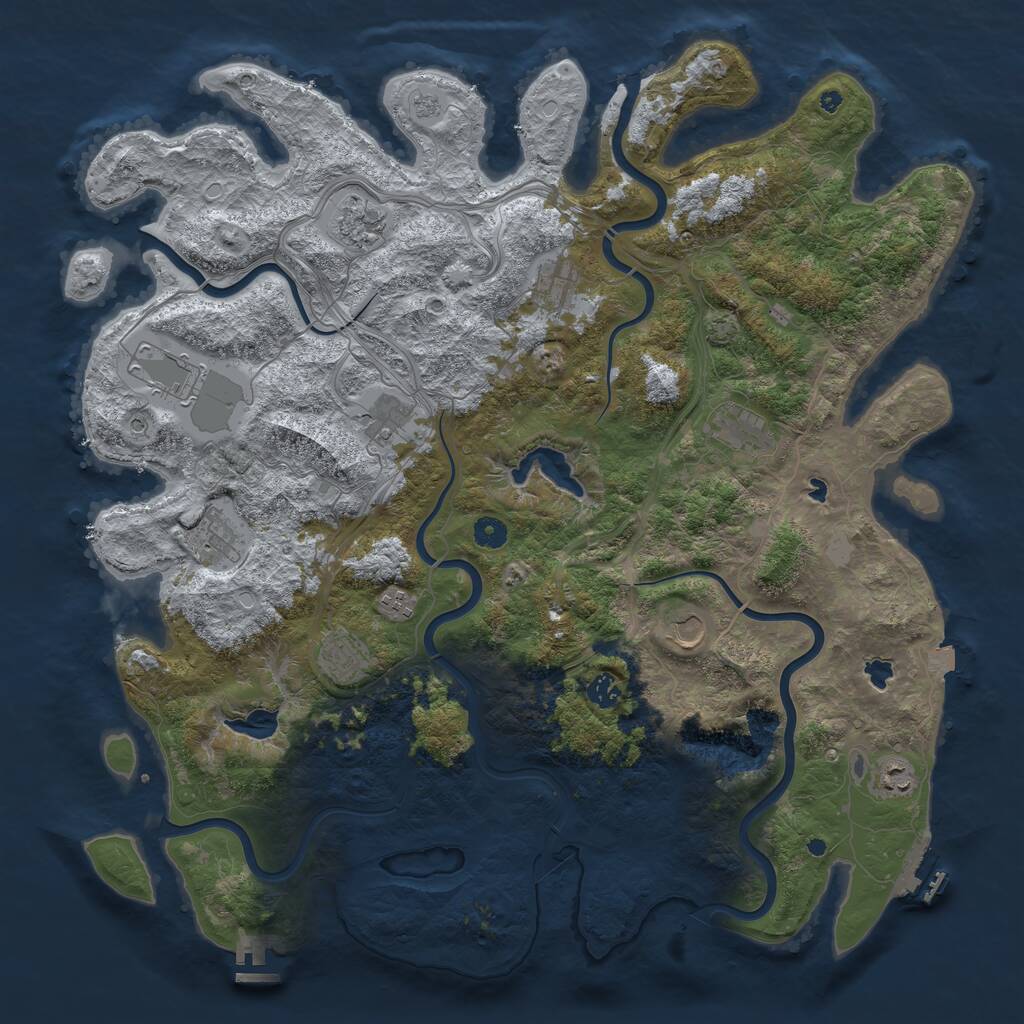 Rust Map: Procedural Map, Size: 4700, Seed: 9591271, 17 Monuments