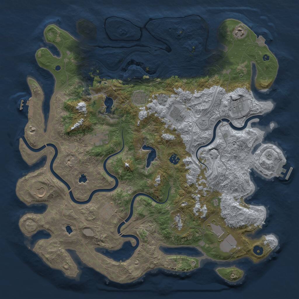 Rust Map: Procedural Map, Size: 4500, Seed: 481820, 17 Monuments